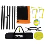Outdoor Portable Volleyball Net System, Adjustable Height Aluminum Poles, Professional Volleyball Set with PVC Volleyball, Pump,