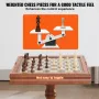 3-IN-1 Chess Checkers Backgammon Table Set, 18 Inch Premium Wooden Chess Table, Deluxe Combo Game Table Furniture Set, Chess Set