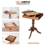 3-IN-1 Chess Checkers Backgammon Table Set, 18 Inch Premium Wooden Chess Table, Deluxe Combo Game Table Furniture Set, Chess Set