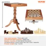 3-IN-1 Chess Checkers Backgammon Table Set, 18 Inch Premium Wooden Chess Table, Deluxe Combo Game Table Furniture Set, Chess Set