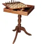 3-IN-1 Chess Checkers Backgammon Table Set, 18 Inch Premium Wooden Chess Table, Deluxe Combo Game Table Furniture Set, Chess Set