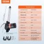 Lineær aktuator 12V 10in Heavy Duty 1320lbs/6000N 0,19 "/s IP44