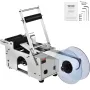 Semi-Automatic Round Labeling Machine, 20-50pcs/min, Electric Bottle Label Applicator for Round Bottles, Round Bottle Labeler Su