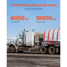 Vinchstropper, 4 "x 30 ', 6000 lbs belastningskapacitet, 18000