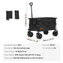 Collapsible Folding Wagon, 150 L Beach Wagon Cart with All-Terrain Wheels, Heavy Duty Folding Wagon Cart Max 265 lbs with Drink 