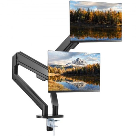 Dual Monitor Mount, Supports 33- 88.9 cm Screens, Fully Adjustable Gas Spring Monitor Arm, Holds up to 12 kg per Arm, Computer
