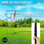 Freestanding Volleyball Training Net for Indoor or Outdoor Use, Adjustable Height Portable Net System with Carrying Bag, Profess