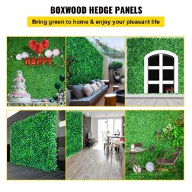 Artificial Boxwood Panels, 6 PCS 20"x20" Boxwood Hedge Wall Panels, PE Artificial Grass Backdrop Wall 1.6", Privacy Hedge