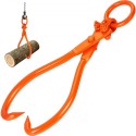Log Skidding Tongs, 18 inch 2 Claw Log Lifting Tongs, Heavy Duty Steel Lumber Skidding Tongs, 772 lbs/350 kg Loading Capacity,