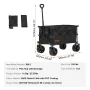 Collapsible Folding Wagon, 220 L Beach Wagon Cart with All-Terrain Wheels, Heavy Duty Folding Wagon Cart Max 330 lbs with Drink 