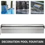 Stainless Steel Waterfall Pool Fountain 17.7 x 4.5 x 3.1 Inch Rectangular Pool Fountain with LED Strip Light Constructed Stainle