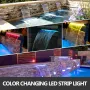 Stainless Steel Waterfall Pool Fountain 17.7 x 4.5 x 3.1 Inch Rectangular Pool Fountain with LED Strip Light Constructed Stainle