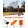 Lacrosse Goal, 6' x 6' Lacrosse Net, Folding Portable Backyard Lacrosse Training Equipment, Steel Frame Training Net, Quick & Ea