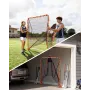Lacrosse Goal, 6' x 6' Lacrosse Net, Folding Portable Backyard Lacrosse Training Equipment, Steel Frame Training Net, Quick & Ea