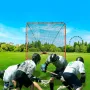 Lacrosse Goal, 6' x 6' Lacrosse Net, Folding Portable Backyard Lacrosse Training Equipment, Steel Frame Training Net, Quick & Ea