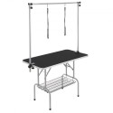 Pet Grooming Table Two Arms with Clamp, 117 cm hundeplejestation, sammenfoldelige kæledyr Grooming Stand for medium og små