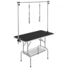 Pet Grooming Table Two Arms with Clamp, 117 cm hundeplejestation, sammenfoldelige kæledyr Grooming Stand for medium og små