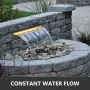 Stainless Steel Waterfall Pool Fountain 17.7 x 4.5 x 3.1 Inch Rectangular Pool Fountain with LED Strip Light Constructed Stainle