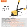 Steel Strapping Tool for 1.3-1.9 cm Width, 3-in-1 (Tensioner, Crimper, Cutter) Manual Belt Packaging Banding Machine Packaging M