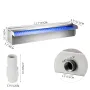 Stainless Steel Waterfall Pool Fountain 17.7 x 4.5 x 3.1 Inch Rectangular Pool Fountain with LED Strip Light Constructed Stainle