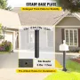 Mailbox Post, 43\" High Mailbox Stand, Black Powder-Coated Mail Box Post Kit, Q235 Steel Post Stand Surface Mount Post for Sidew
