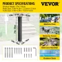 Mailbox Post, 43\" High Mailbox Stand, Black Powder-Coated Mail Box Post Kit, Q235 Steel Post Stand Surface Mount Post for Sidew