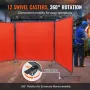 Welding Screen with Frame, 1.8 x 1.8 m 3 Panel Welding Curtain Screens, Flame-Resistant Vinyl Welding Protection Screen on 12 Sw