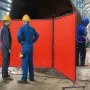 Welding Screen with Frame, 1.8 x 1.8 m 3 Panel Welding Curtain Screens, Flame-Resistant Vinyl Welding Protection Screen on 12 Sw