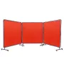 Welding Screen with Frame, 1.8 x 1.8 m 3 Panel Welding Curtain Screens, Flame-Resistant Vinyl Welding Protection Screen on 12 Sw