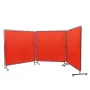 Welding Screen with Frame, 1.8 x 1.8 m 3 Panel Welding Curtain Screens, Flame-Resistant Vinyl Welding Protection Screen on 12 Sw