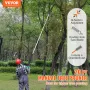 Manual Pole Saw, 1.5-6.1 m Extendable Tree Pruner, Sharp Steel Blade for High Branches Trimming, with Lightweight Aluminum Alloy