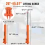 Hydraulisk lang Ram Jack, 8 ton motorhønecylinder med dobbelt
