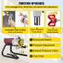 Pro Airless Wall Paint Sprayer 1500W Electric Sprayer Gun Kit, 22Mpa Adjustable Spray Pressure with 15M Pipe for Wall & Ceiling/
