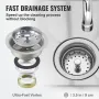 Rustfrit stål Prep & Utility Sink, 1 Rum fritstående lille vask