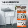 Rustfrit stål Prep & Utility Sink, 1 Rum fritstående lille vask