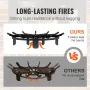 Log Grate, 27 inch Heavy Duty Wheel Fire Grate with 6 Support Legs, Solid Powder-coated Steel Bars, Log Firewood Burning Rack Ho
