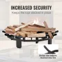 Log Grate, 27 inch Heavy Duty Wheel Fire Grate with 6 Support Legs, Solid Powder-coated Steel Bars, Log Firewood Burning Rack Ho