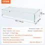 Glass Wind Guard for Rectangular Fire Pit Table 773 x 367 x 191 mm, 8mm Thick and Sturdy Tempered Glass Panel with Hard Aluminum