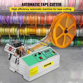 Automatic Cold Tape Cutting Machine Digital Belt Cutter 95mm/3.7in Cutting Width for Plastic Webbing Ribbon Velcro Zipper