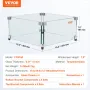 Gas Fire Pit Wind Guard for Square Fire Table, 493 x 493 x 191 mm Clear Tempered Wind Guard for Firepits, 8mm Thick Square Glass