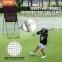 Folding Lacrosse Rebounder for Backyard, 3x8 Ft Volleyball Bounce Back Net, Pitchback Throwback Baseball Softball Return Trainin