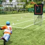 Folding Lacrosse Rebounder for Backyard, 3x8 Ft Volleyball Bounce Back Net, Pitchback Throwback Baseball Softball Return Trainin