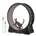 Cat Exercise Wheel, Large Cat Treadmill Wheel for Indoor Cats, 43.3 inch Cat Running Wheel with Detachable Carpet and Cat