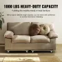 Furniture Dolly, 1000 lbs Each Load Capacity, 2 Packs, 18" x 30", 8 x 3" PP Swivel Casters, Heavy Duty Hardwood Furniture Moving