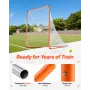 Lacrosse Goal, 6' x 6' Lacrosse Net, Steel Frame Backyard Lacrosse Training Equipment, Portable Lacrosse Goal with Carry Bag, Qu