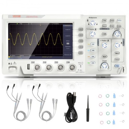 Portable Digital Oscilloscope 1GS/S Sampling Rate 100MHZ Four Channel LCD