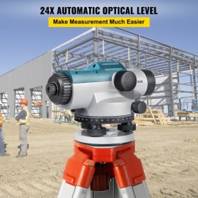 Automatic Optical Level, 24X, 40?mm Aperture Auto Level Kit with Magnetic Dampened Compensator and Transport Lock, Height
