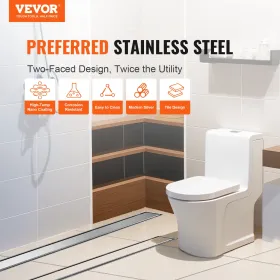 914mm Linear Shower Drain Offset with Tile Insert Cover,Brushed 304 Stainless Steel Rectangle Shower Floor Drain,Linear Drain