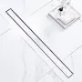 914mm Linear Shower Drain Offset with Tile Insert Cover,Brushed 304 Stainless Steel Rectangle Shower Floor Drain,Linear Drain wi