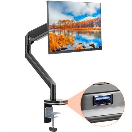 Single Monitor Mount, Supports 13"-35" Screen, Fully Adjustable Gas Spring Monitor Arm, Holds up to 26.4 lbs, Computer Monitor